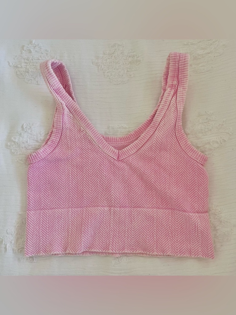Nikibiki Pink Ribbed Tank Crop Top